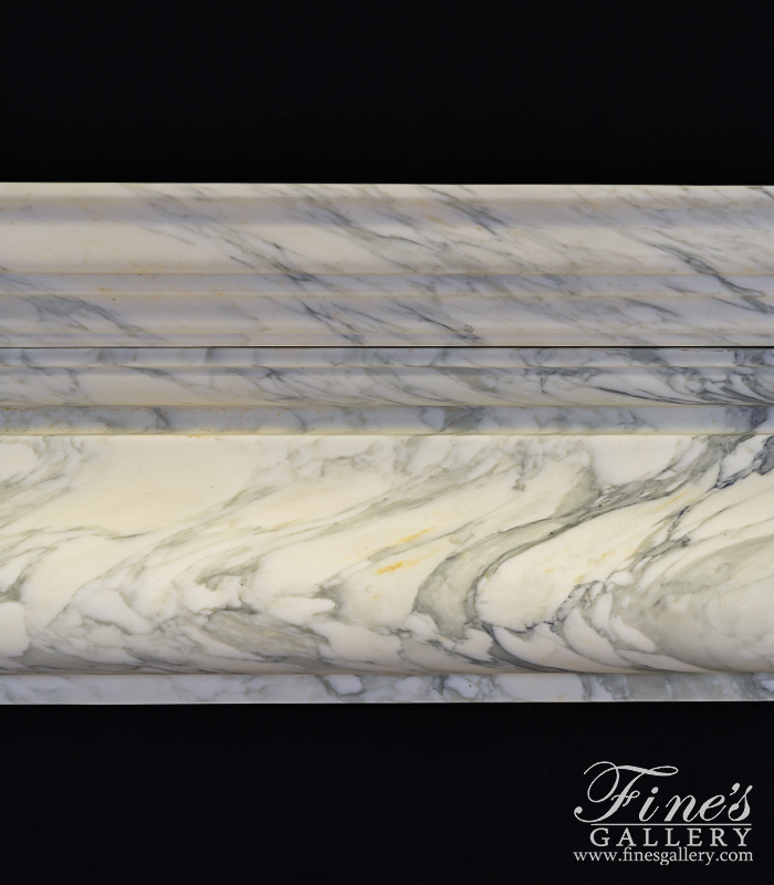 Marble Fireplaces  - Museum Quality Mantel In Italian Arabascato Corchia Marble - MFP-2640