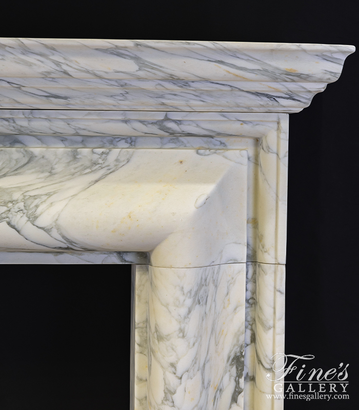 Marble Fireplaces  - Museum Quality Mantel In Italian Arabascato Corchia Marble - MFP-2640