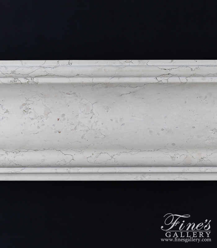 Marble Fireplaces  - Bolection Style Mantel In Italian Perlino Marble - MFP-2647