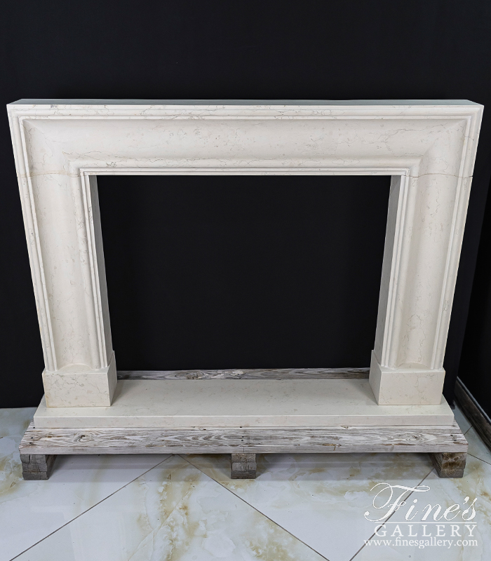 Marble Fireplaces  - Bolection Style Mantel In Italian Perlino Marble - MFP-2647