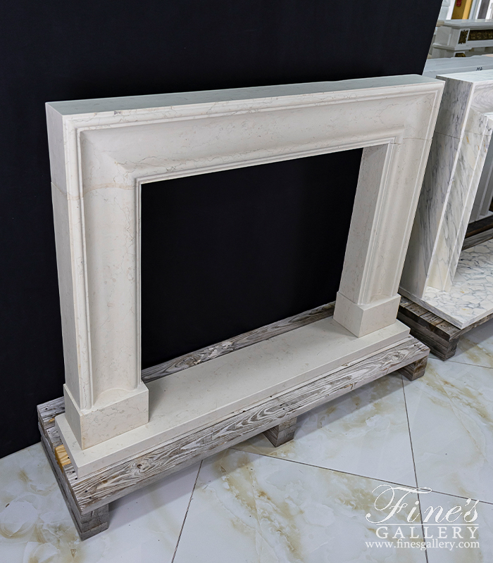 Marble Fireplaces  - Bolection Style Mantel In Italian Perlino Marble - MFP-2647