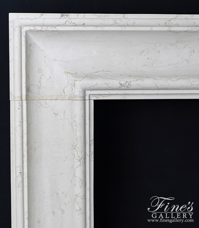 Marble Fireplaces  - Bolection Style Mantel In Italian Perlino Marble - MFP-2647