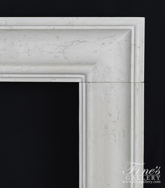 Marble Fireplaces  - Bolection Style Mantel In Italian Perlino Marble - MFP-2647