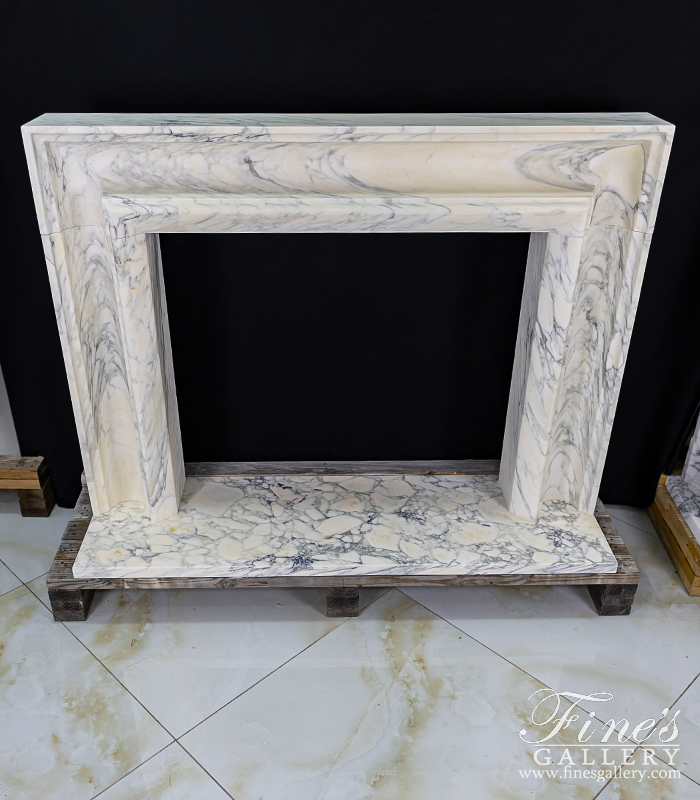 Marble Fireplaces  - Rare Arabascato Corchia Bolection Style Mantel - MFP-2651