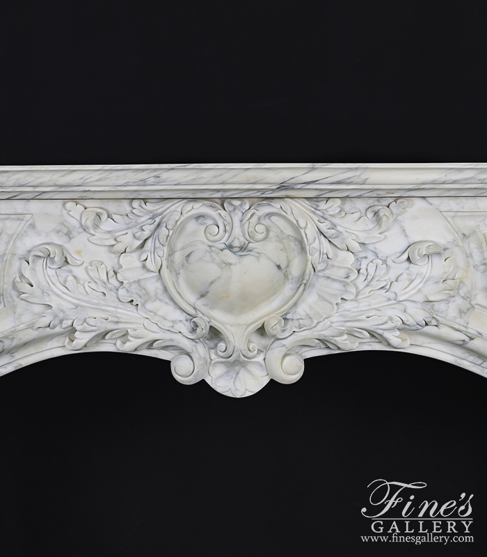 Marble Fireplaces  - Rare French Style Mantel In Exotic Arabascato Corchia Marble - MFP-2656