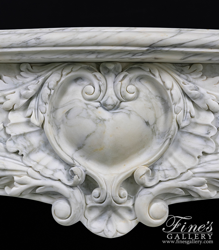 Marble Fireplaces  - Rare French Style Mantel In Exotic Arabascato Corchia Marble - MFP-2656