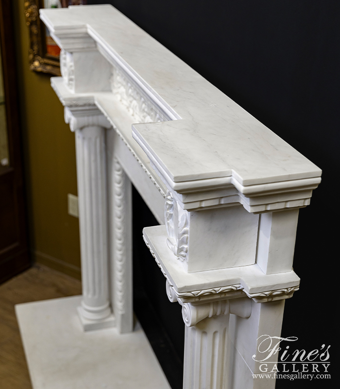 Marble Fireplaces  - A Neoclassical Style Mantel In Statuary Marble - MFP-2657