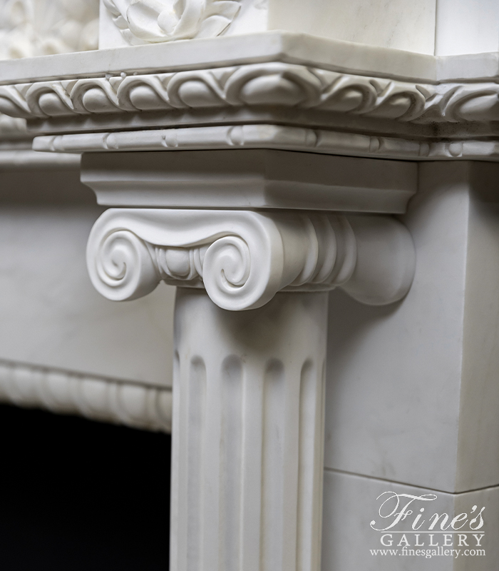 Marble Fireplaces  - A Neoclassical Style Mantel In Statuary Marble - MFP-2657