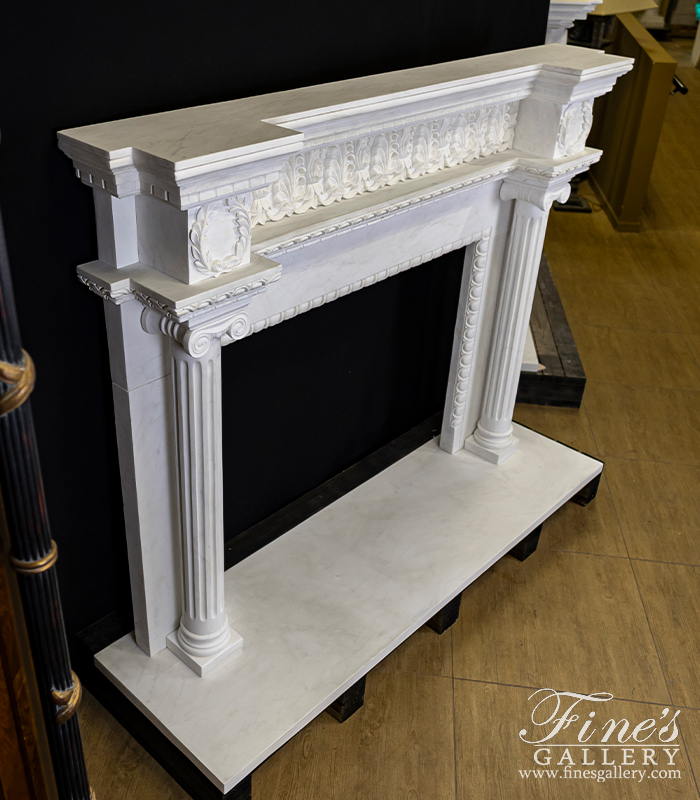 Marble Fireplaces  - A Neoclassical Style Mantel In Statuary Marble - MFP-2657