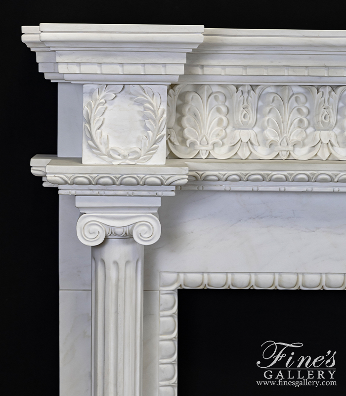 Marble Fireplaces  - A Neoclassical Style Mantel In Statuary Marble - MFP-2657