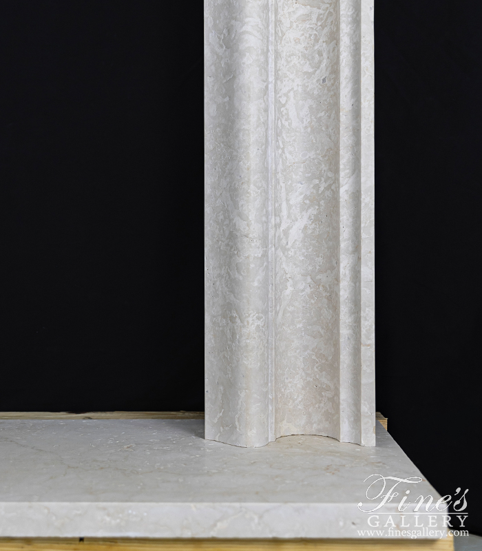 Marble Fireplaces  -  A Lovely Bolection Style Mantel In Italian Botticino Marble - MFP-2661