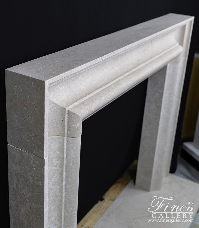 Marble Fireplaces  -  A Lovely Bolection Style Mantel In Italian Botticino Marble - MFP-2661