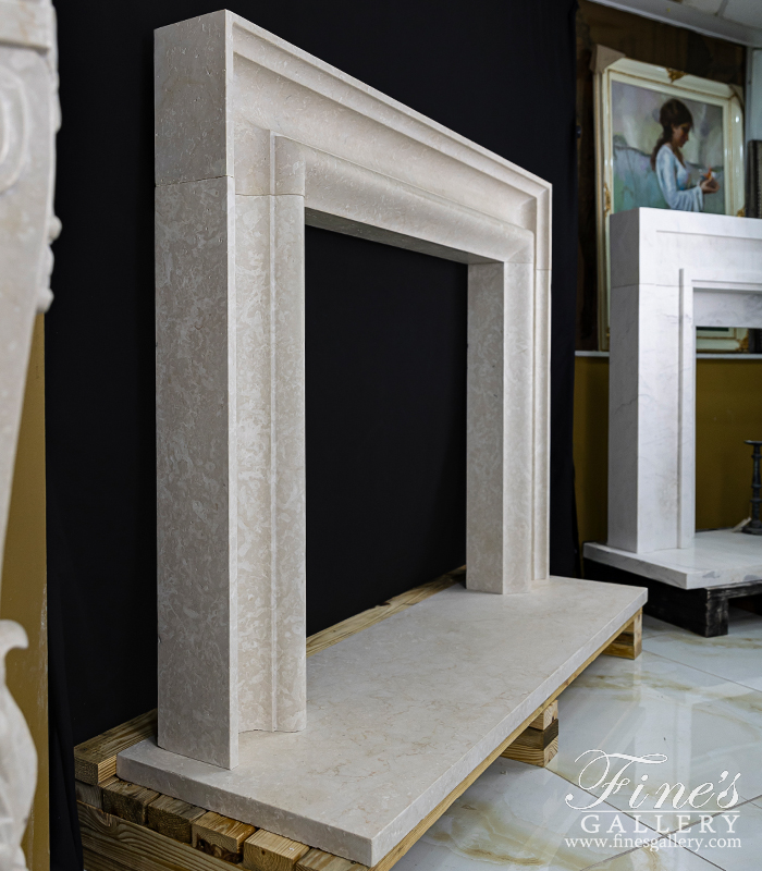 Marble Fireplaces  -  A Lovely Bolection Style Mantel In Italian Botticino Marble - MFP-2661