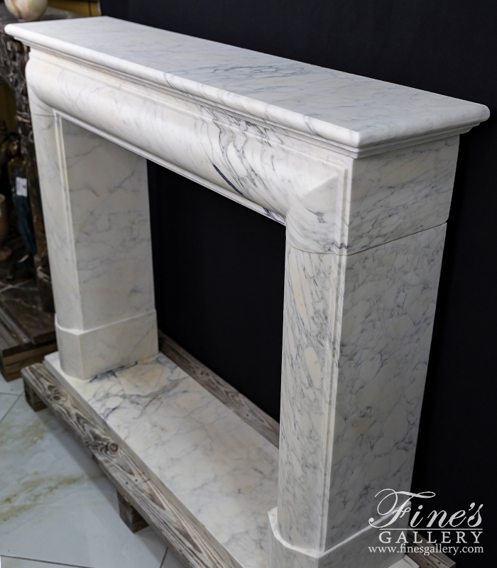 Marble Fireplaces  - Bolection Style Mantel In Italian Arabascato Corchia Marble - MFP-2664