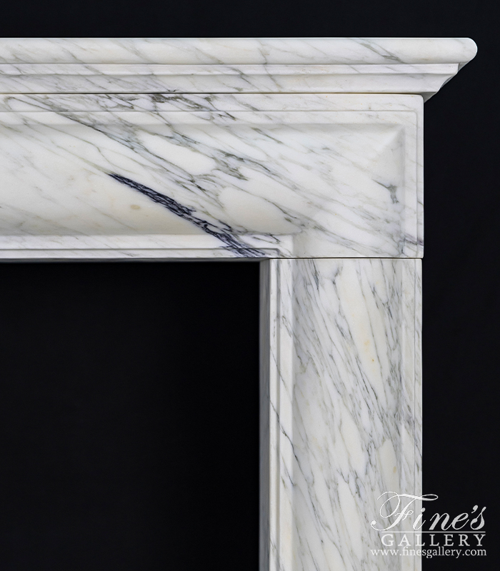 Marble Fireplaces  - Bolection Style Mantel In Italian Arabascato Corchia Marble - MFP-2664