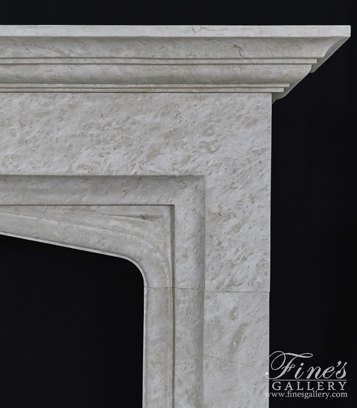 Marble Fireplaces  - A Contemporary Tudor Style Mantel In Italian Botticino Marble - MFP-2666