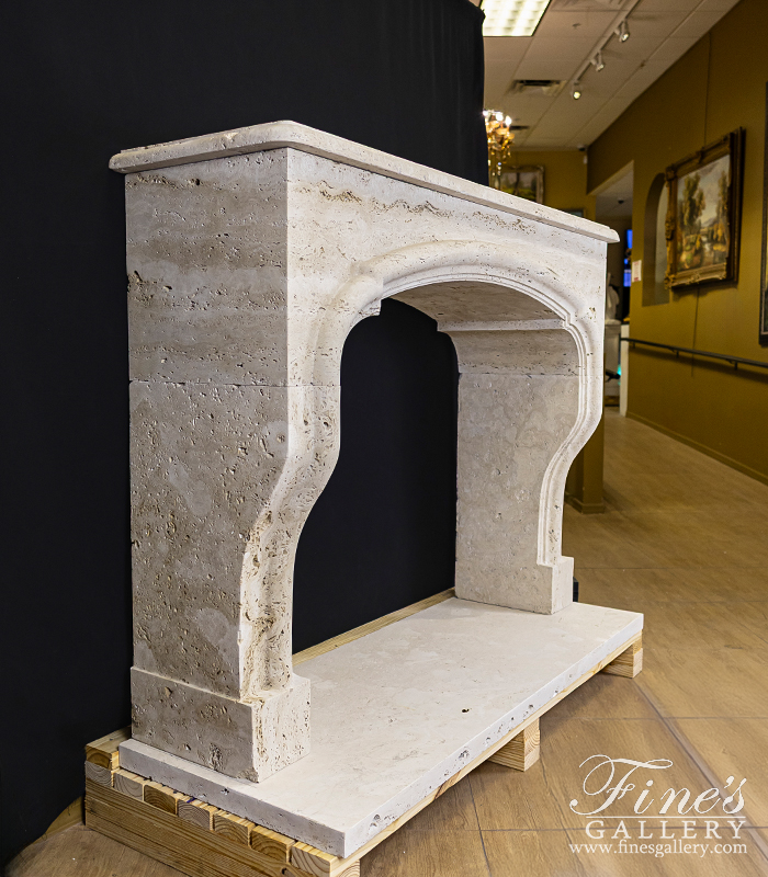 Marble Fireplaces  - Arched Mantel In Italian Travertine - MFP-2668