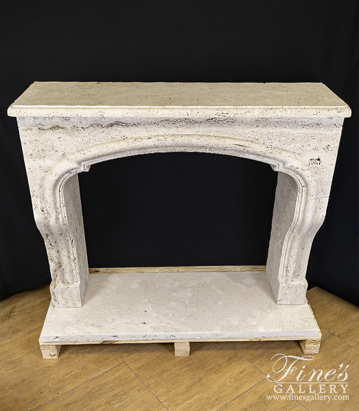 Marble Fireplaces  - Arched Mantel In Italian Travertine - MFP-2668