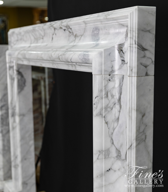 Marble Fireplaces  - A Bolection Style Mantel In Arabascato Marble - MFP-2673