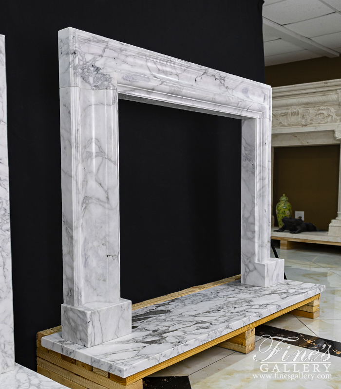 Marble Fireplaces  - A Bolection Style Mantel In Arabascato Marble - MFP-2673