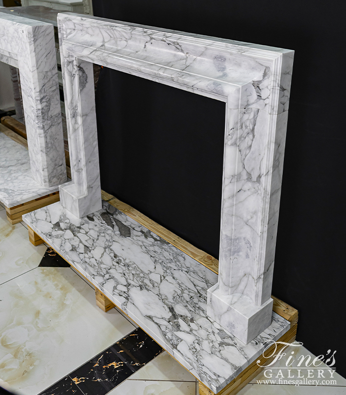 Marble Fireplaces  - A Bolection Style Mantel In Arabascato Marble - MFP-2673