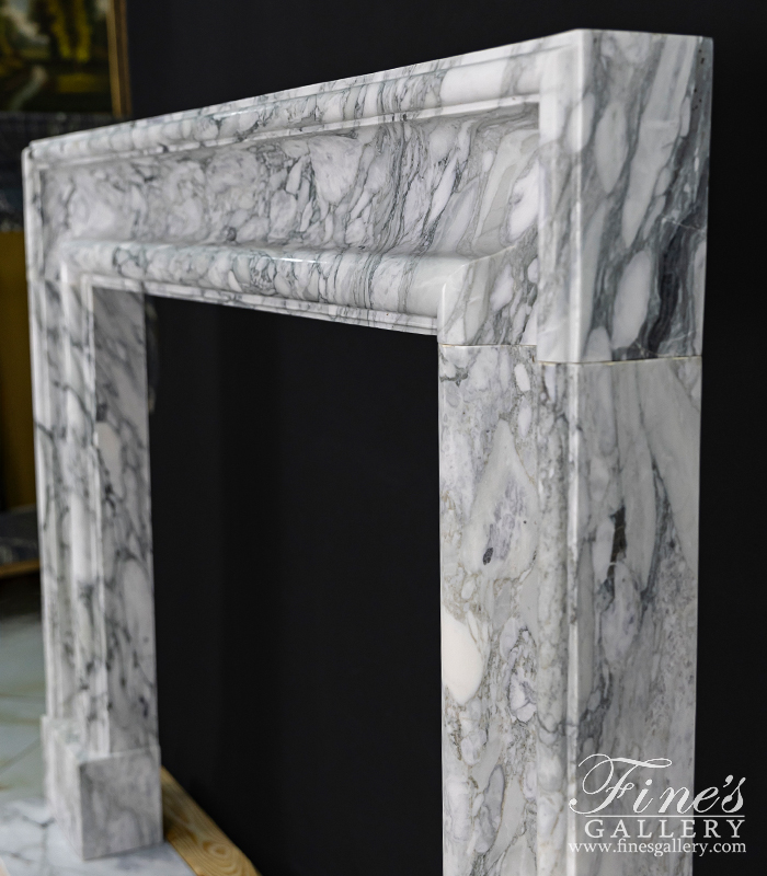 Marble Fireplaces  - Bolection Marble Mantel In Luxurious Arabascato Marble - MFP-2675