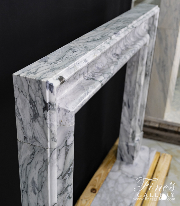 Marble Fireplaces  - Bolection Marble Mantel In Luxurious Arabascato Marble - MFP-2675