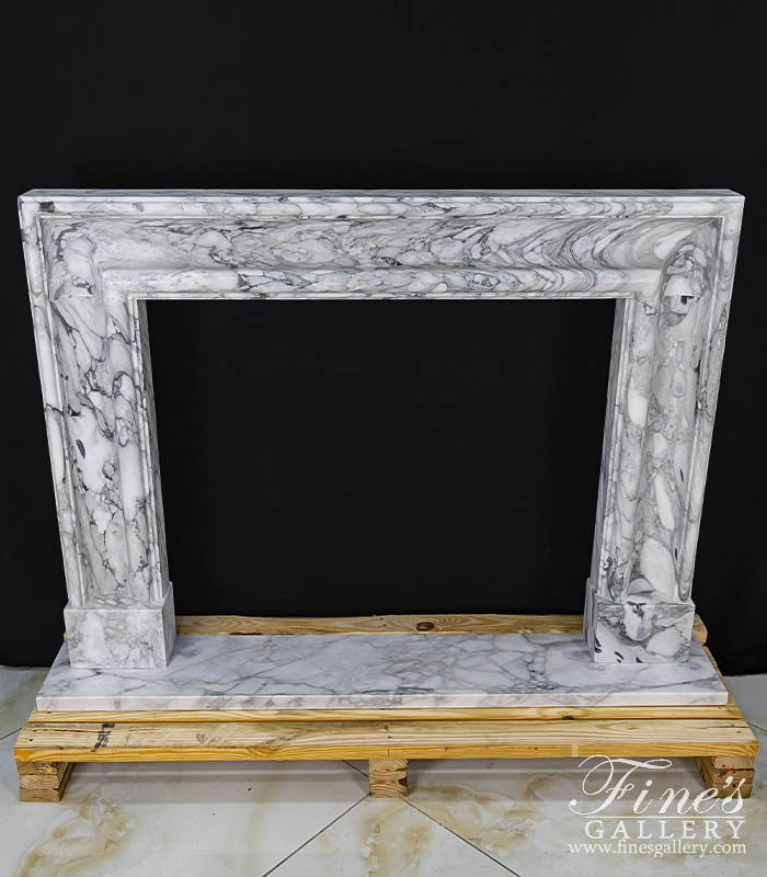 Marble Fireplaces  - Bolection Marble Mantel In Luxurious Arabascato Marble - MFP-2675