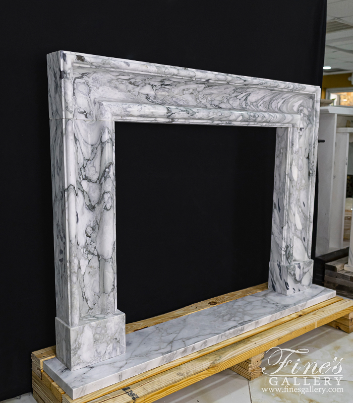 Marble Fireplaces  - Bolection Marble Mantel In Luxurious Arabascato Marble - MFP-2675