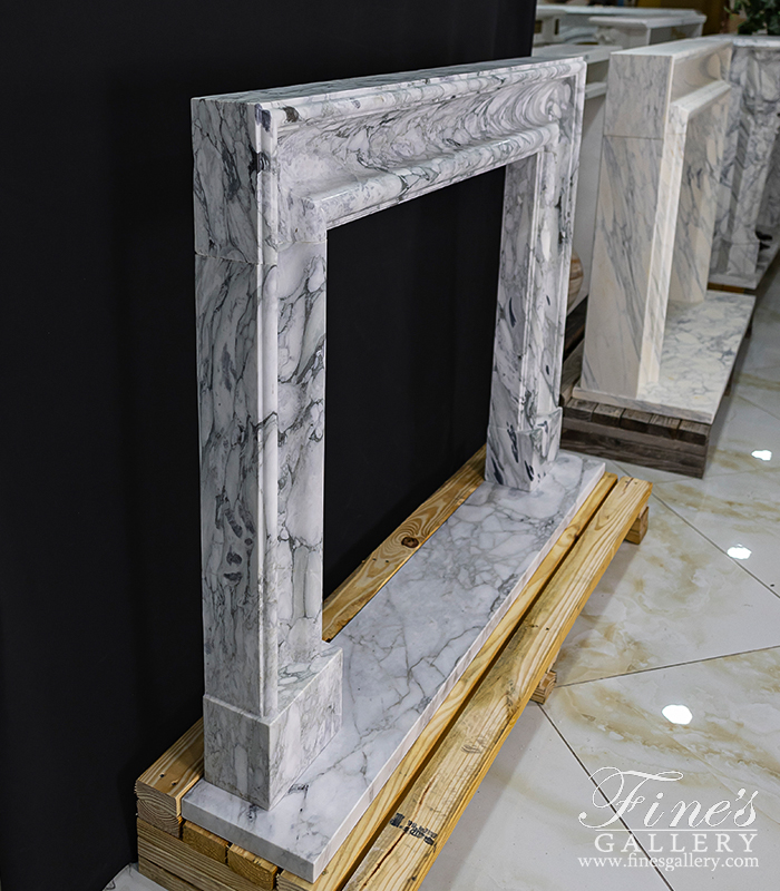 Marble Fireplaces  - Bolection Marble Mantel In Luxurious Arabascato Marble - MFP-2675