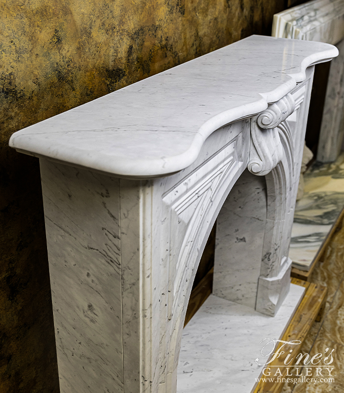 Marble Fireplaces  - Arched Mantel In Italian Carrara Marble - MFP-2678