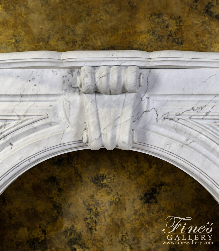 Marble Fireplaces  - Arched Mantel In Italian Carrara Marble - MFP-2678