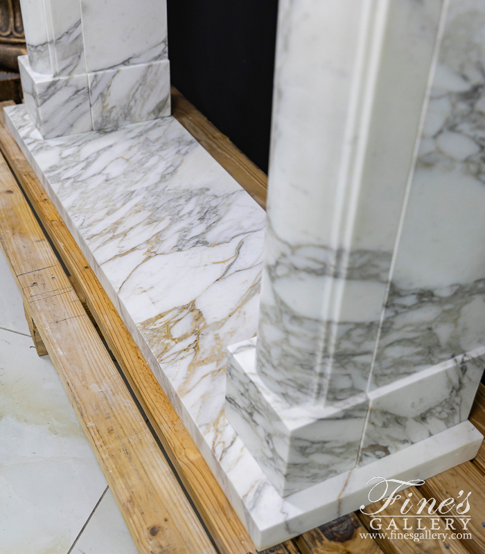 Marble Fireplaces  - A Bolection Style Mantel W/Shelf In Exotic Arabascato Marble - MFP-2680