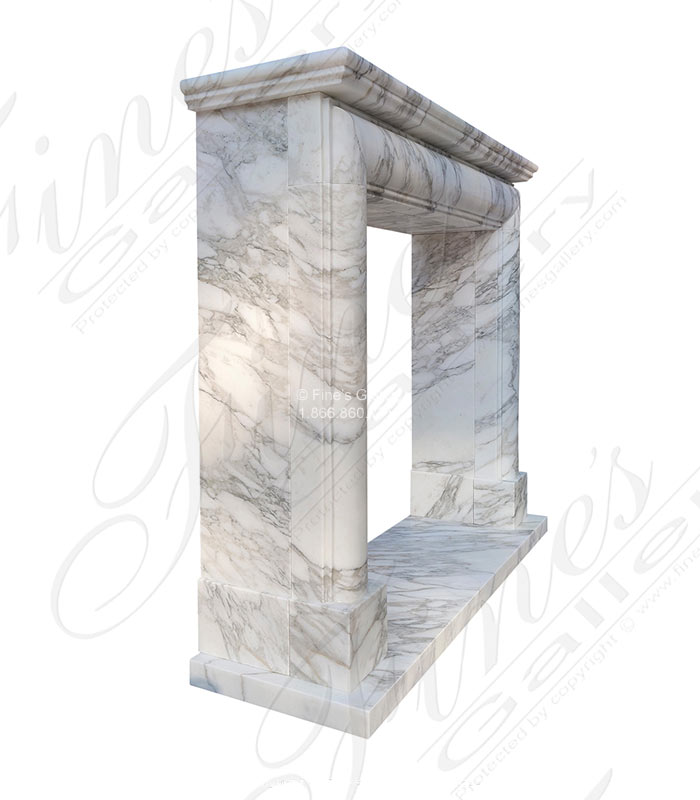 Marble Fireplaces  - A Bolection Style Mantel W/Shelf In Exotic Arabascato Marble - MFP-2680