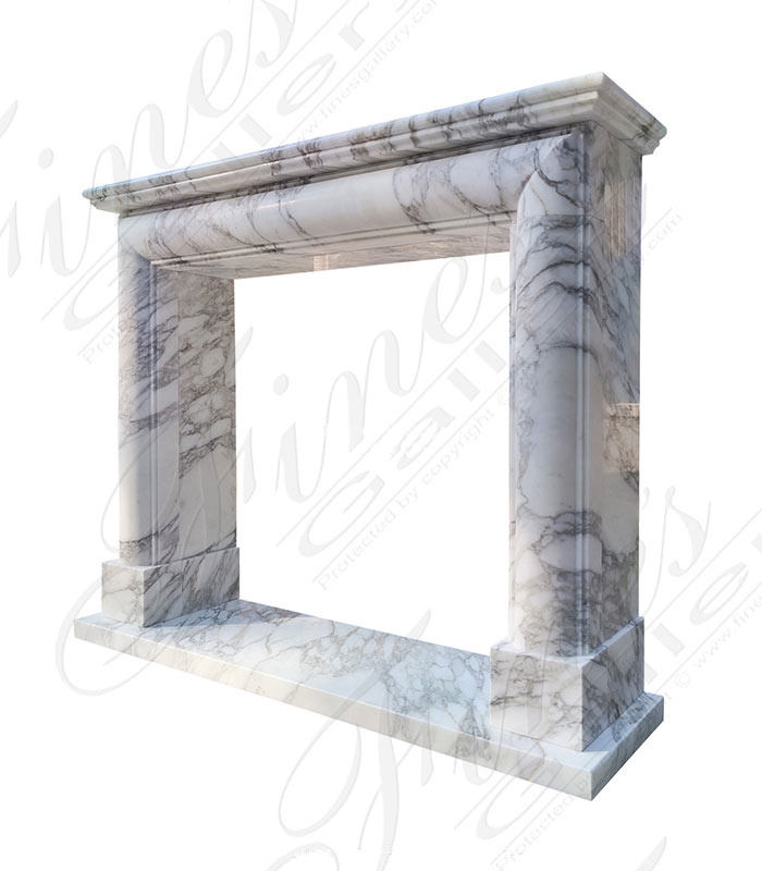 Marble Fireplaces  - A Bolection Style Mantel W/Shelf In Exotic Arabascato Marble - MFP-2680