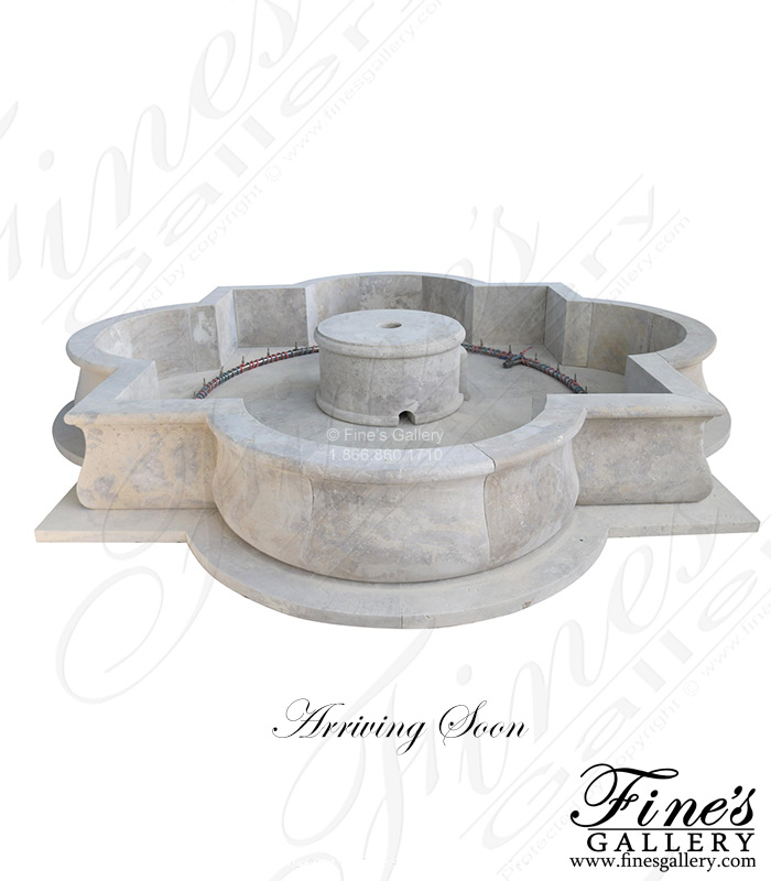 Marble Fountains  - Travertine Pool With Water Ring - MPL-299