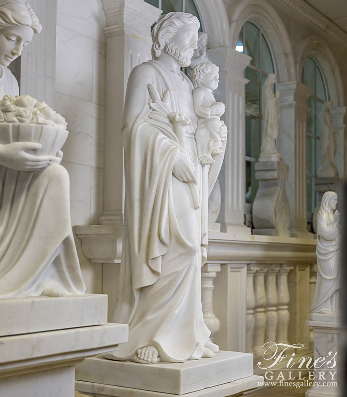 Marble Statues  - 60 Inch Marble St Joseph Statue - MS-1479