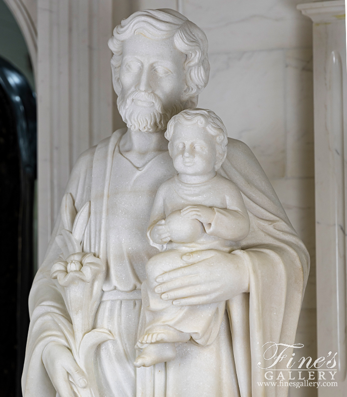 Marble Statues  - 60 Inch Marble St Joseph Statue - MS-1479