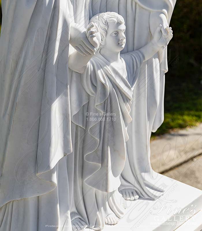 Marble Statues  - Holy Family Statue In Statuary White Marble - MS-1553