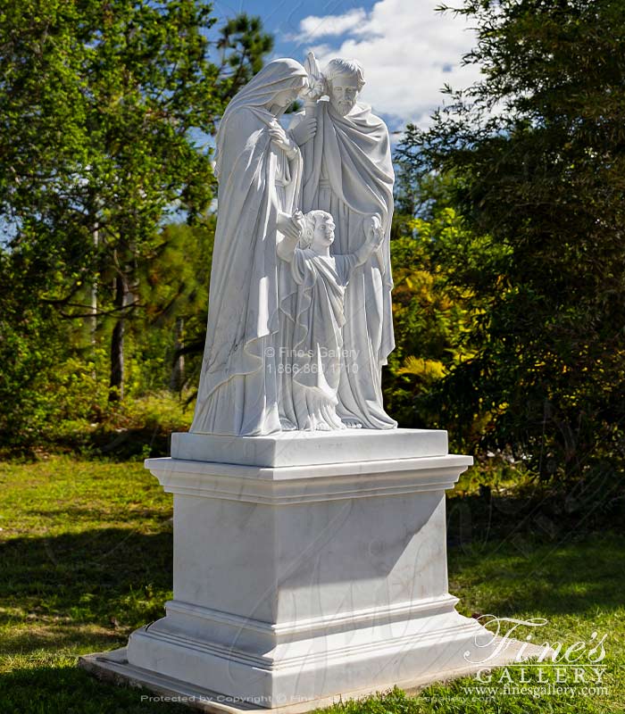 Marble Statues  - Holy Family Statue In Statuary White Marble - MS-1553