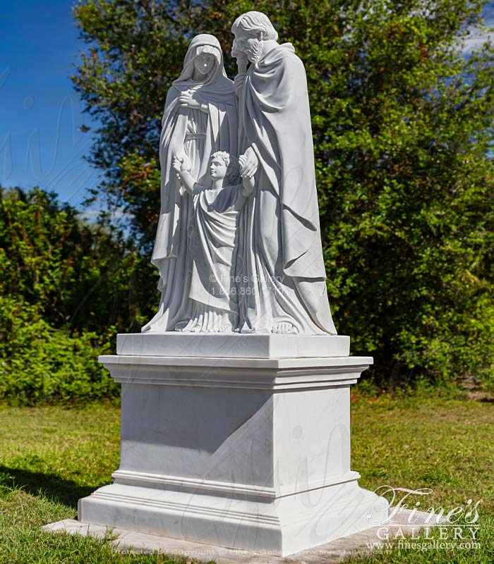 Marble Statues  - Holy Family Statue In Statuary White Marble - MS-1553