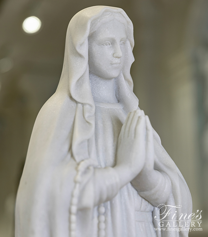 Marble Statues  - 31 Inch Lady Of Lourdes In Marble - MS-1566