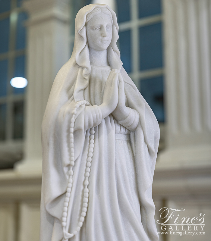 Marble Statues  - 31 Inch Lady Of Lourdes In Marble - MS-1566