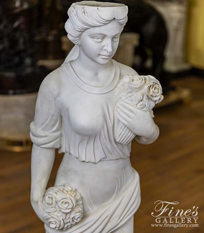 Marble Statues  - Greek Harvest Goddess Marble Statue Pair - MS-1585