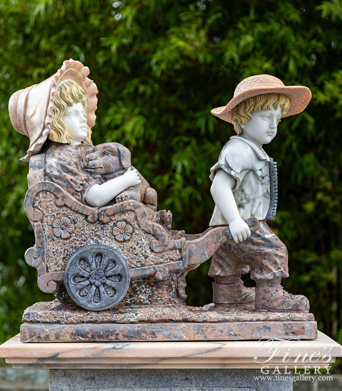 Marble Statues  - Boy And Girl Marble Statue - MS-983