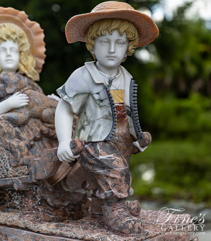 Marble Statues  - Boy And Girl Marble Statue - MS-983