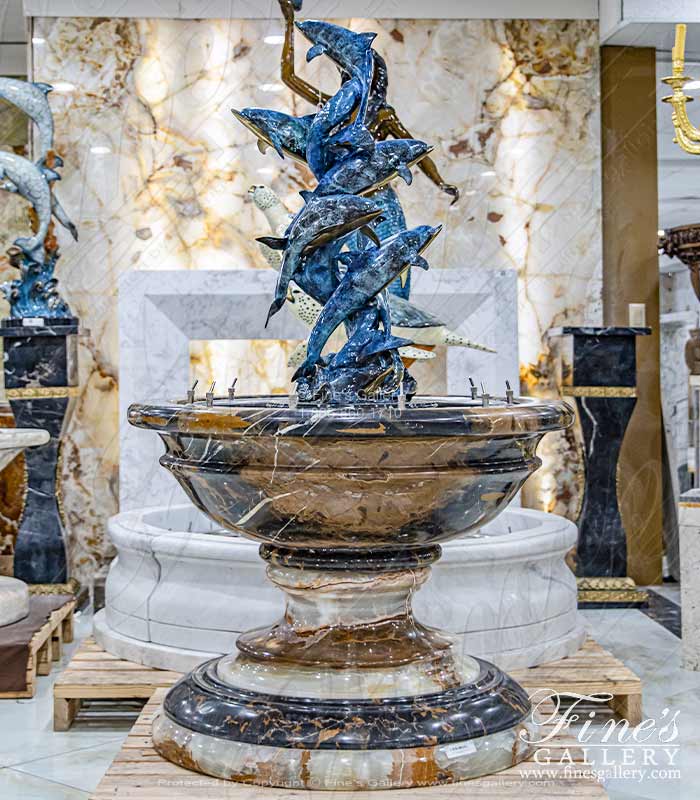 Exotic Bronze, Marble and Alabaster Fountain