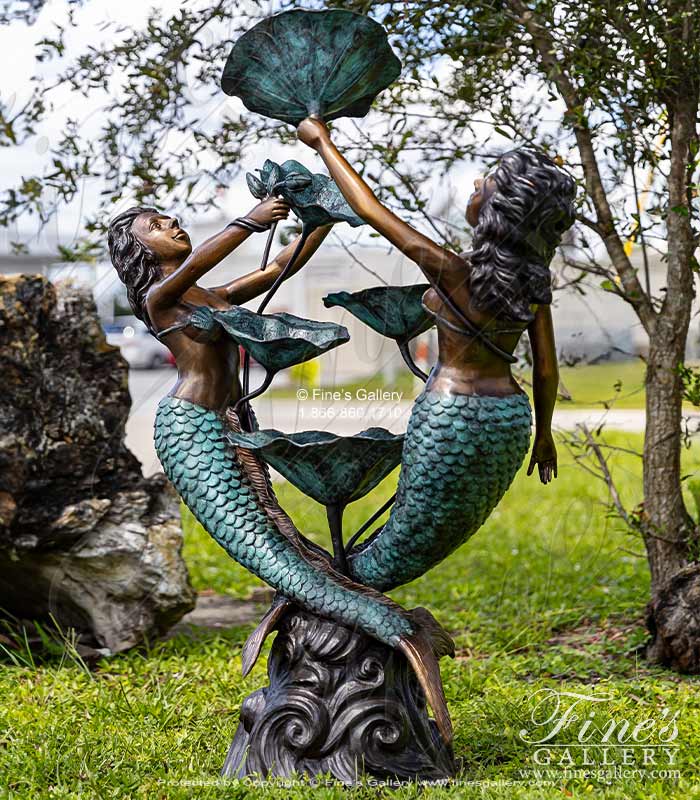 52 Inch Bronze Mermaids Fountain