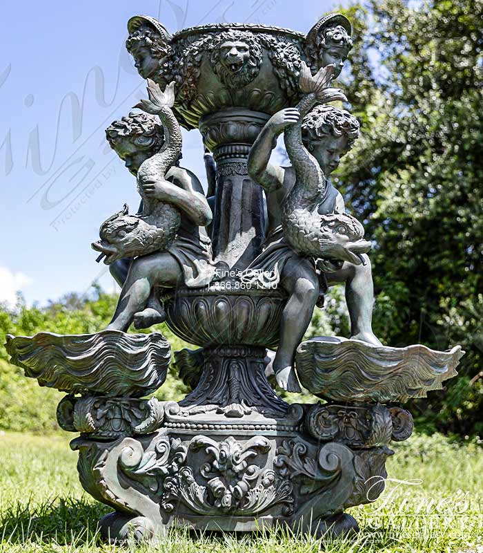 Rare Museum Quality Tiered Bronze Cherubs Fountain