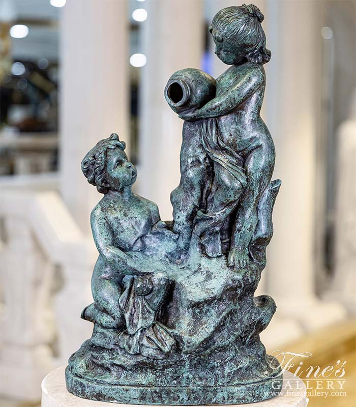 Classic Boy and Girl Bronze Fountain